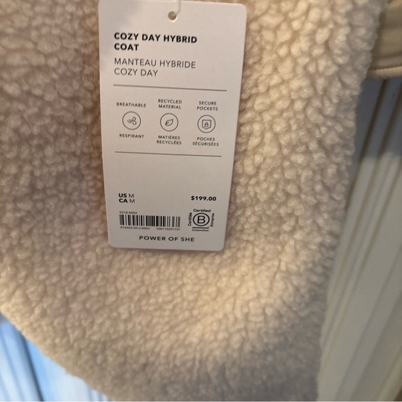 NWT Athleta  Long Cozy Sherpa Coat Jacket,  Cream  Color SIZE M Quilted - Picture 7 of 16